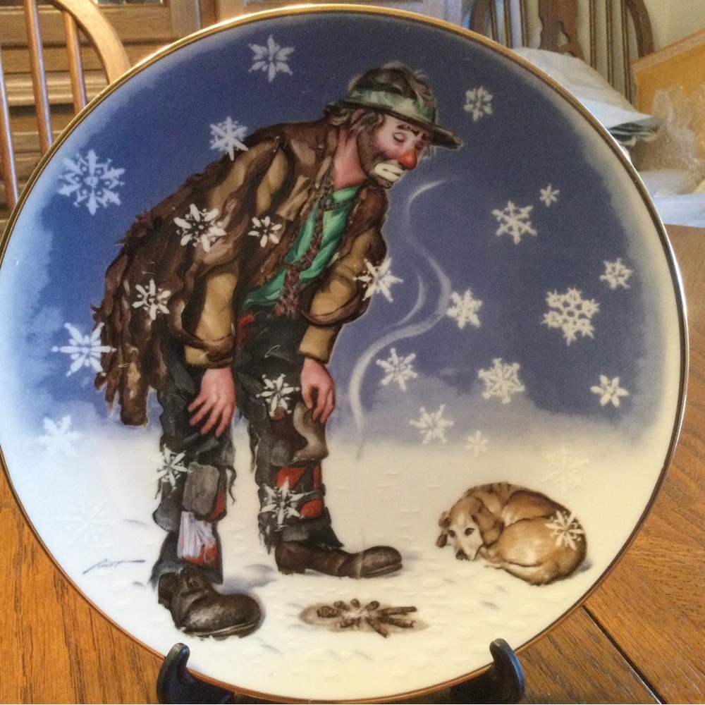 Emmett Kelly Jr. Clown Collectible Plate "WINTER"